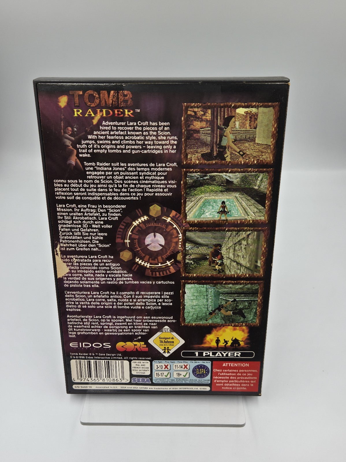 Sega Saturn Spiel Tomb Raider mit OVP und Anleitung Multi Language 