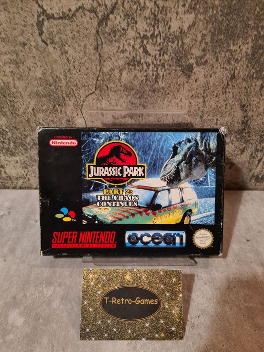 SNES Jurassic Park Part 2: The Chaos Continues mit OVP und Anleitung EUR - T-Retro-Games 