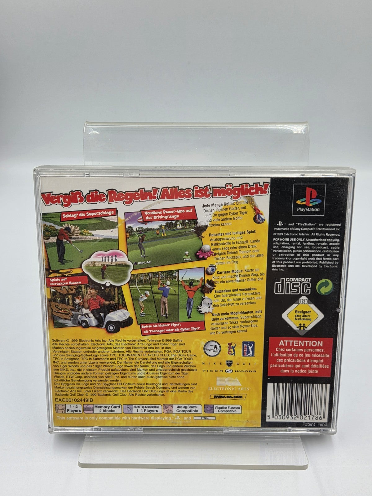 PS1 Playstation 1 CyberTiger mit OVP und Anleitung Deutsch