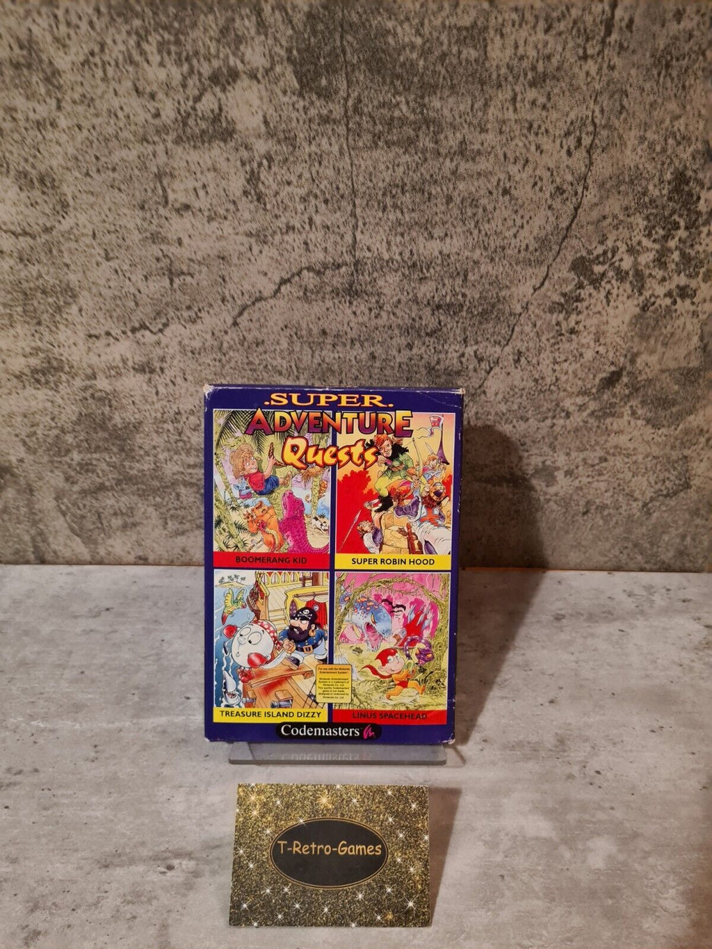 NES Codemasters Super Adventure Quests mit OVP und Anleitung + Poster - T-Retro-Games 
