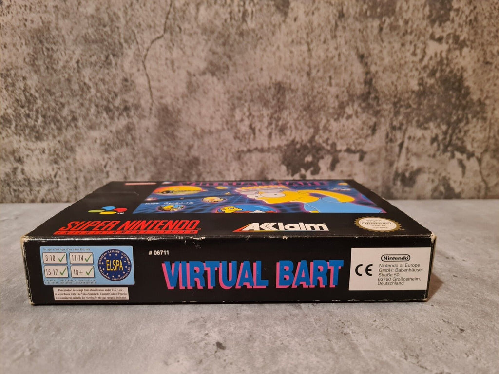 SNES Super Nintendo Virtual Bart mit OVP und Anleitung EUR - T-Retro-Games 