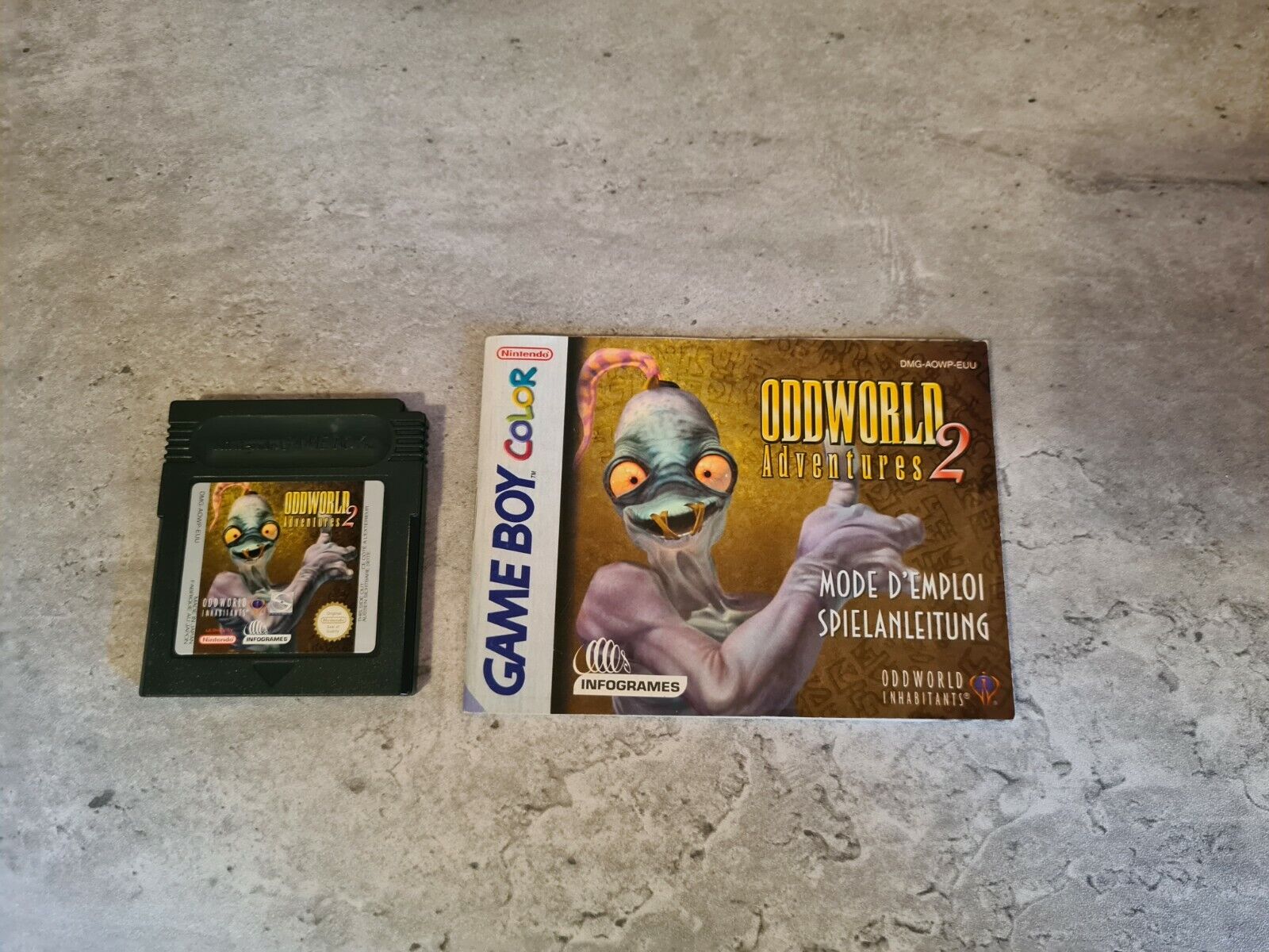 Nintendo Game Boy Color Oddworld Adventures 2 mit OVP und Anleitung EUR - T-Retro-Games 