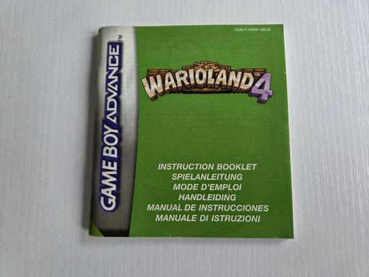 Nintendo Game Boy Advance Wario Land 4 Spielanleitung NEU6