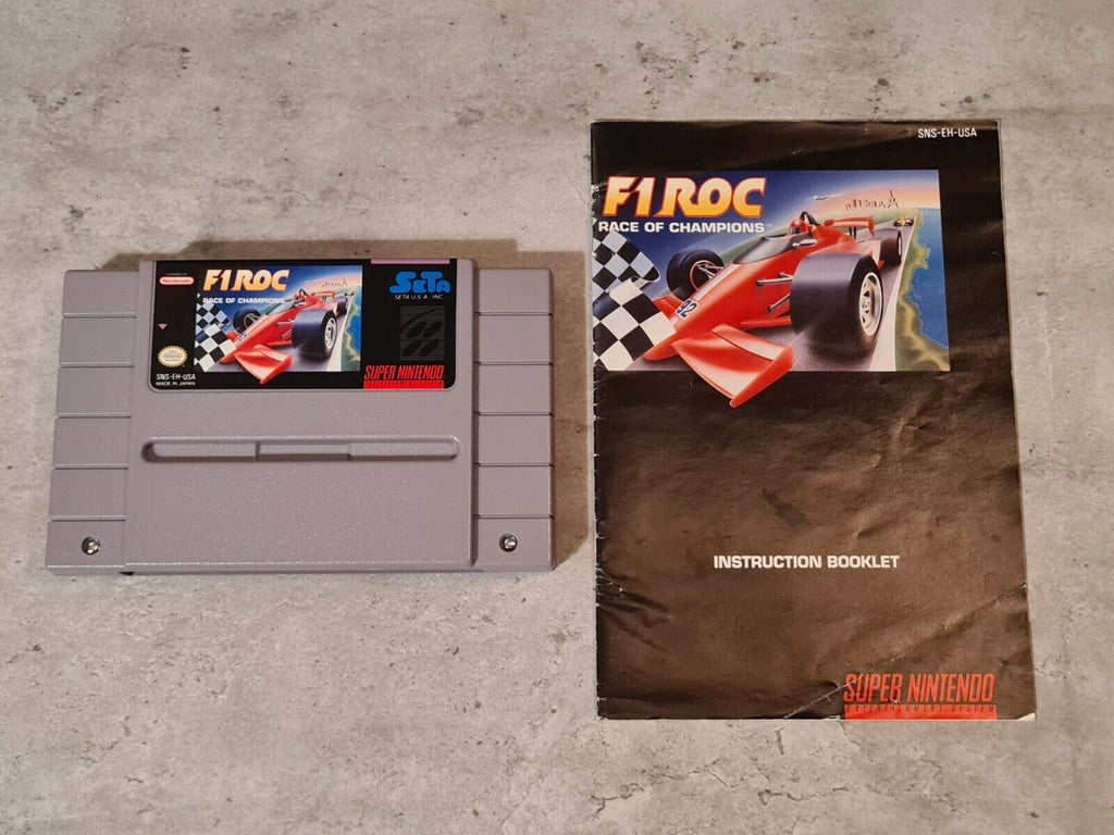 SNES Super Nintendo F1 ROC Race of Champions mit OVP und Anleitung NTSC-USA - T-Retro-Games 