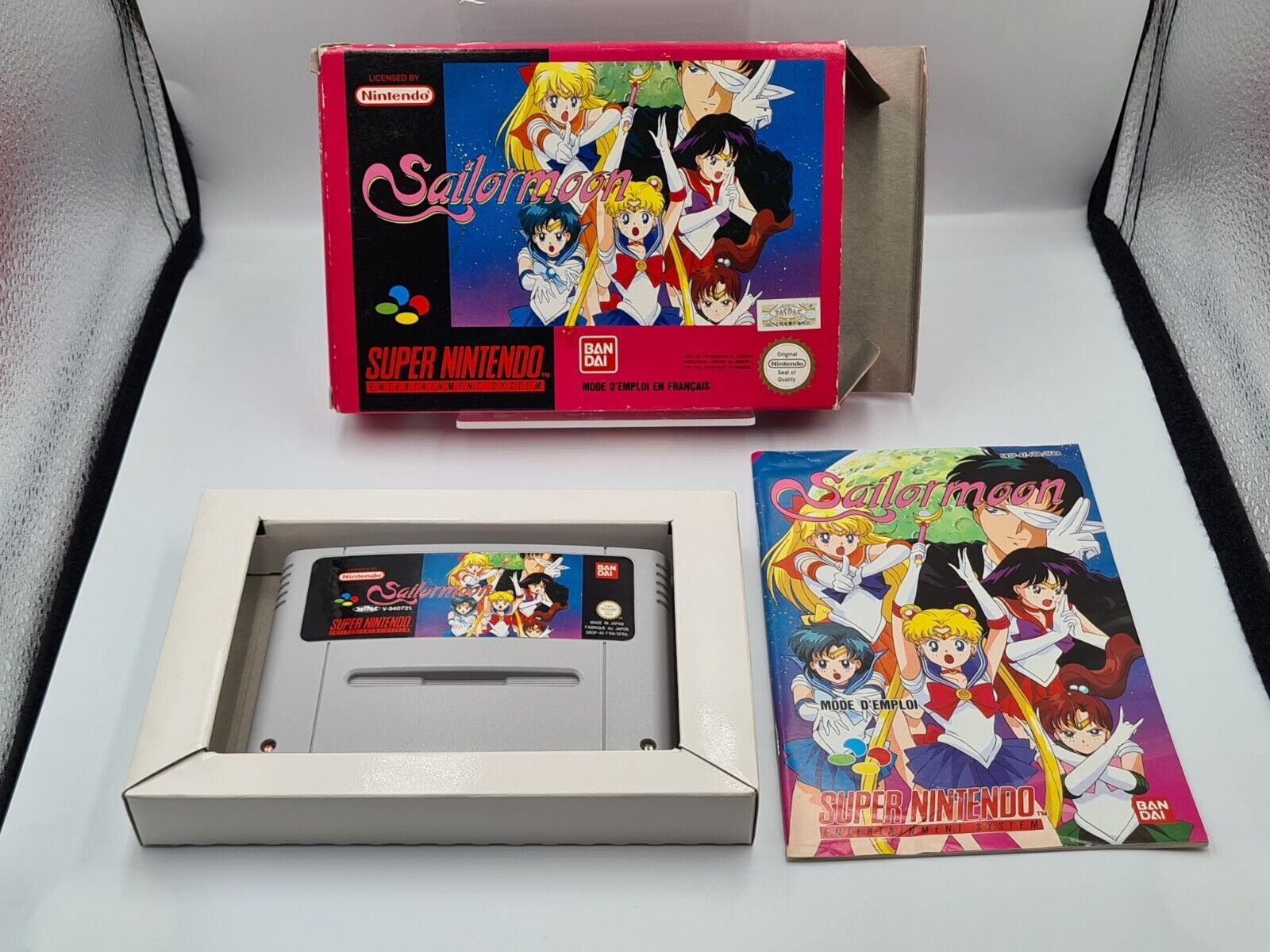 SNES Super Nintendo Sailor Moon mit OVP und Anleitung FRA/SFRA - T-Retro-Games 