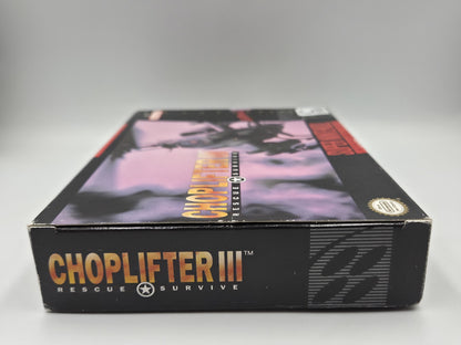 SNES Super Nintendo Choplifter III Rescue Survive Leer OVP Empty Box NTSC USA