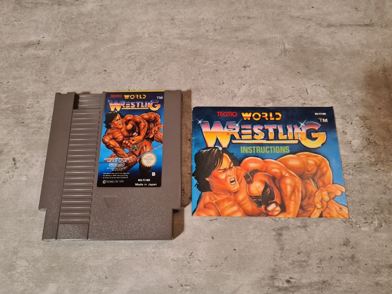 NES Tecmo World Wrestling mit OVP und Anleitung NOE - T-Retro-Games 