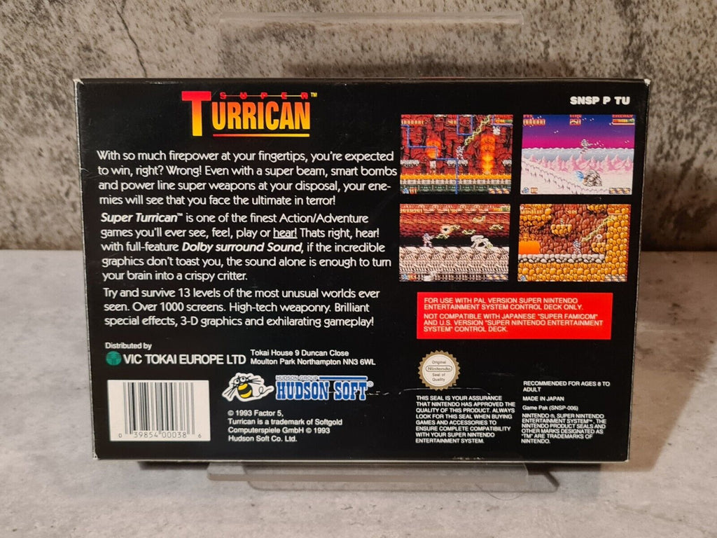 SNES Super Nintendo Super Turrican mit OVP und Anleitung UKV - T-Retro-Games 
