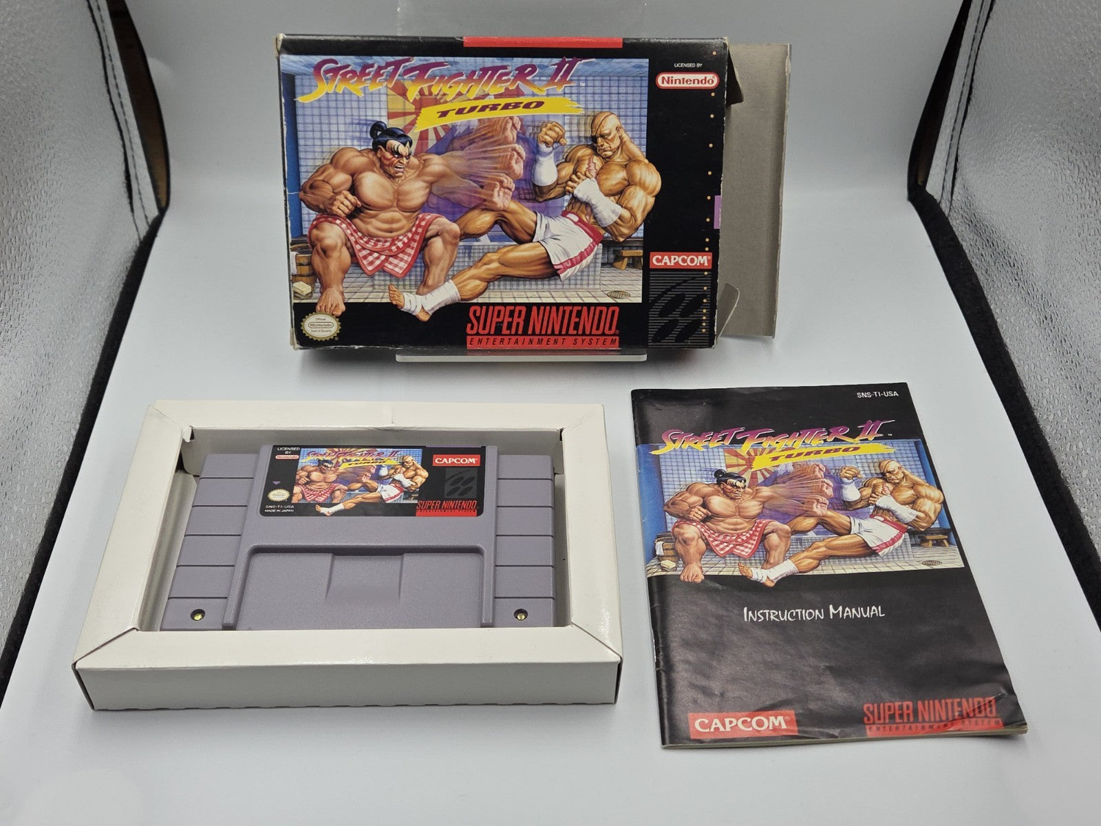 SNES Super Nintendo Spiel Street Fighter II Turbo mit OVP und Anleitung NTSC USA