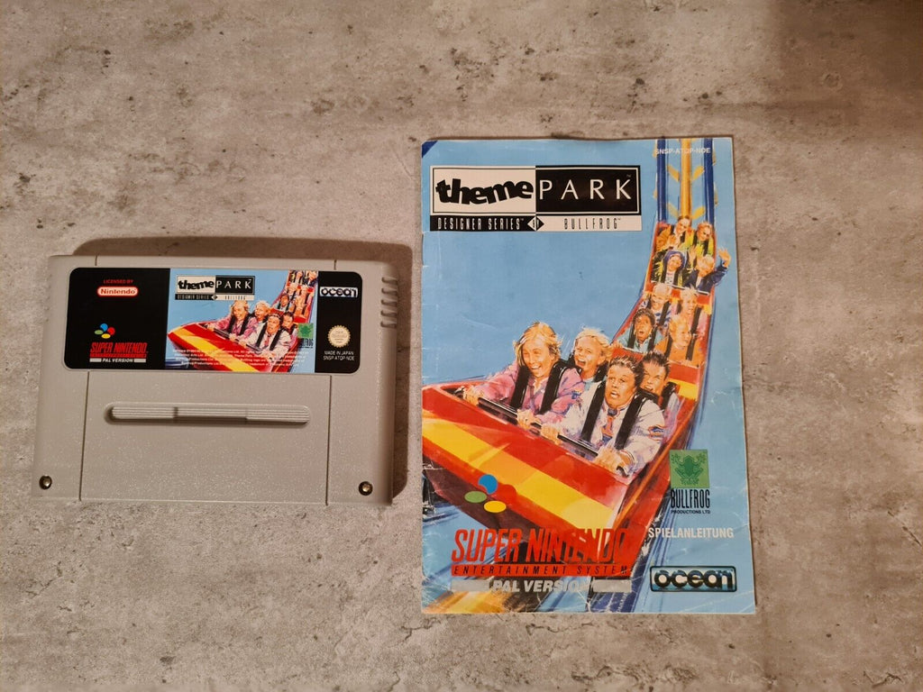 SNES Super Nintendo Theme Park World mit OVP und Anleitung NOE - T-Retro-Games 