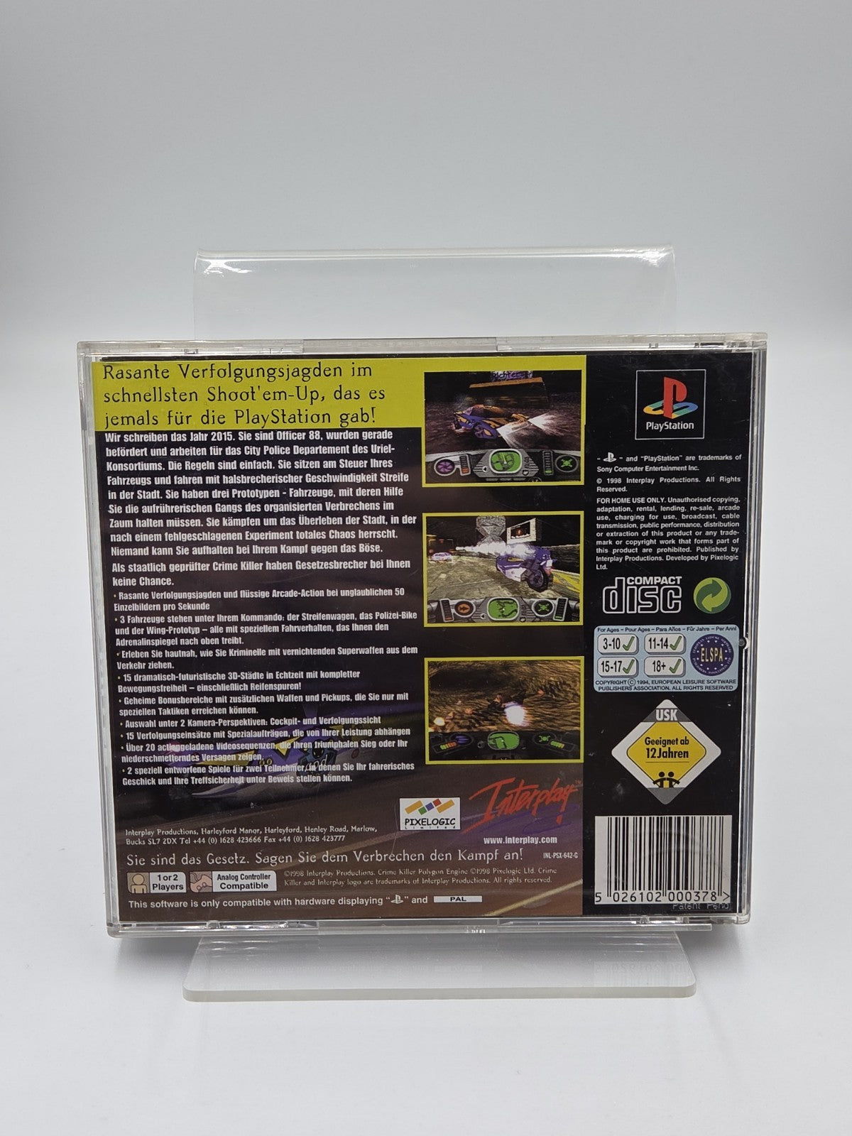 PS1 Playstation 1 Spiel Crime Killer mit OVP Deutsch
