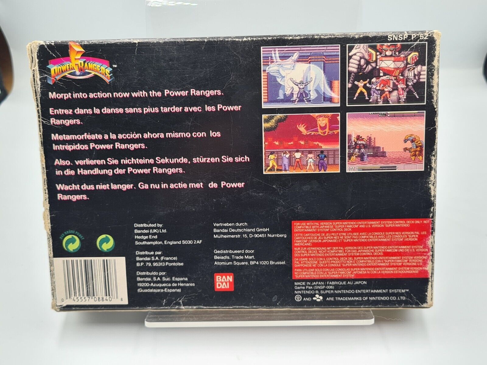 SNES Super Nintendo Power Rangers mit OVP und Anleitung EUR - T-Retro-Games 