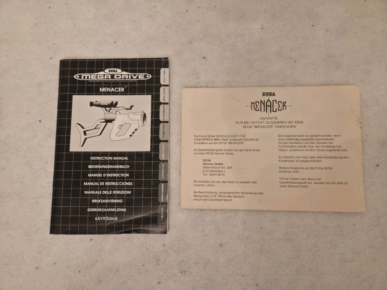 Sega Mega Drive Menacer Light Gun Zapper OVP 1992 