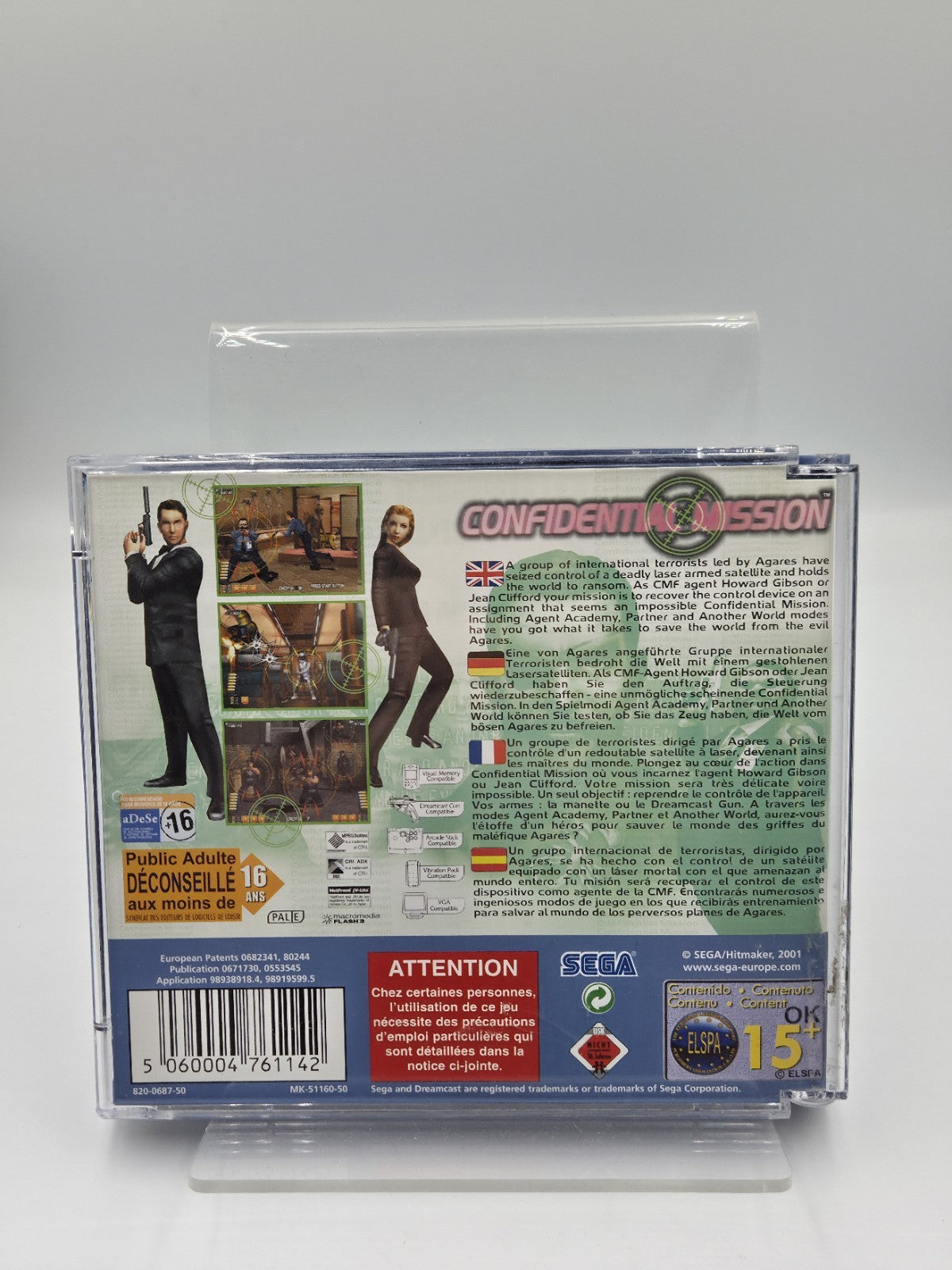 Sega Dreamcast Spiel Confidential Mission mit OVP und Anleitung Multilingual 