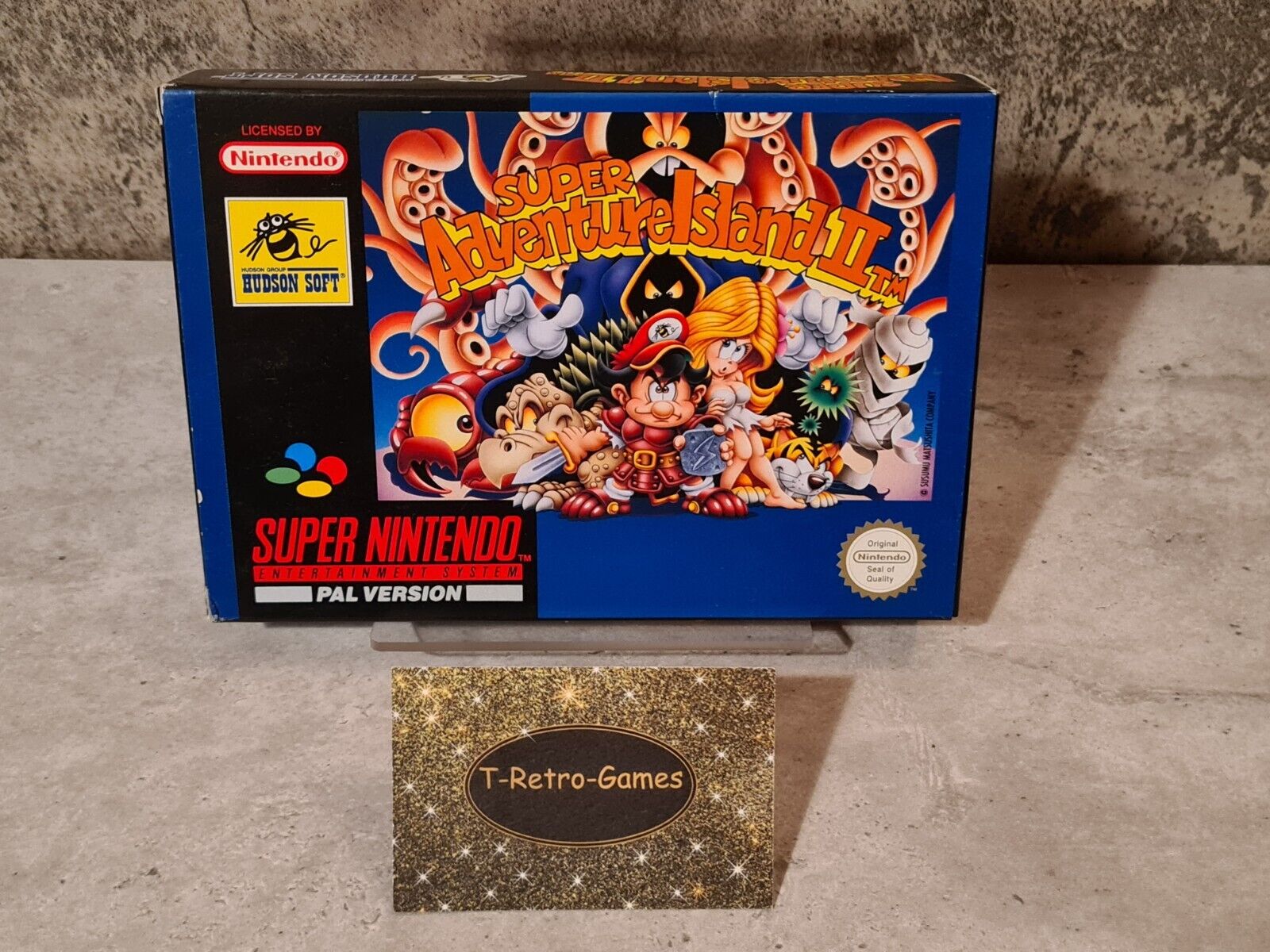 SNES Super Nintendo Super Adventure Island II mit OVP und Anleitung + Poster UKV - T-Retro-Games 