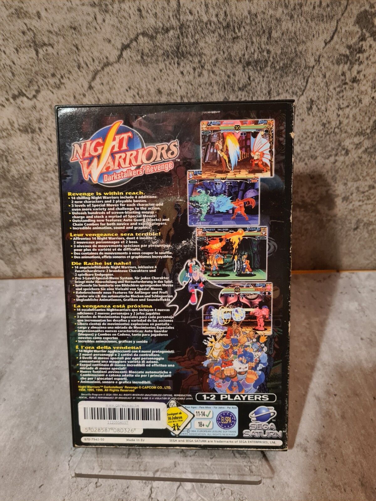 Sega Saturn Night Warriors Darkstalkers Revenge mit OVP und Anleitung Multi - T-Retro-Games 