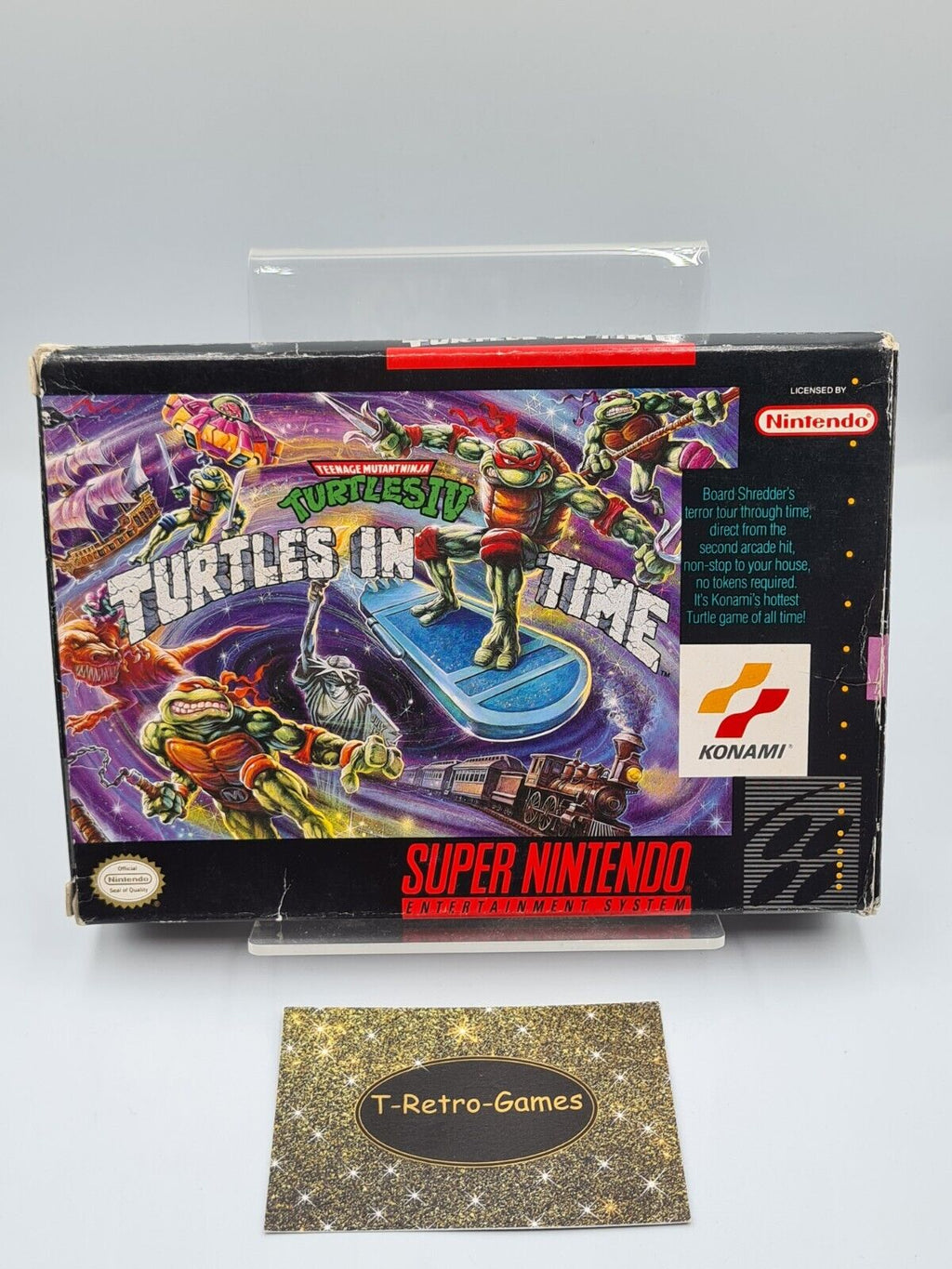 SNES Super Nintendo Turtles in Time mit OVP und Anleitung NTSC-USA - T-Retro-Games 