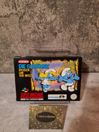 Super Nintendo Die Schlümpfe Reisen um die Welt + OVP + Anleitung + Poster NOE - T-Retro-Games 