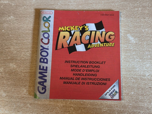 Nintendo Game Boy Color Spielanleitung Mickey's Racing Adventure EUR