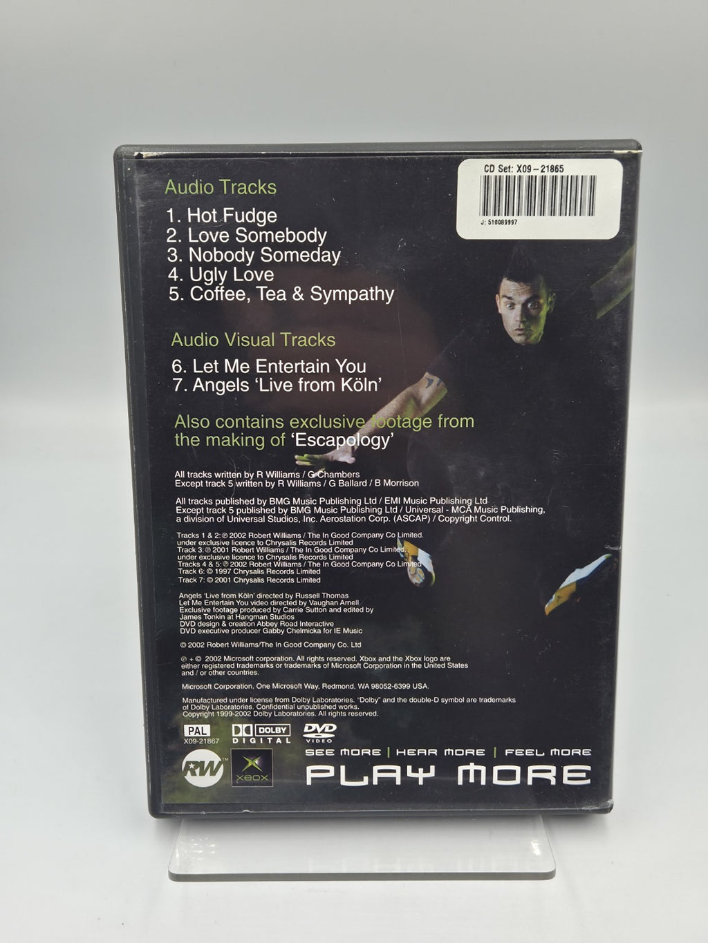 XBOX Robbie Williams Exclusive Xbox DVD Audio Tracks Visual Tracks