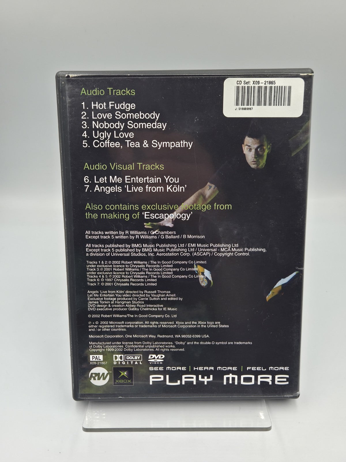 XBOX Robbie Williams Exclusive Xbox DVD Audio Tracks Visual Tracks