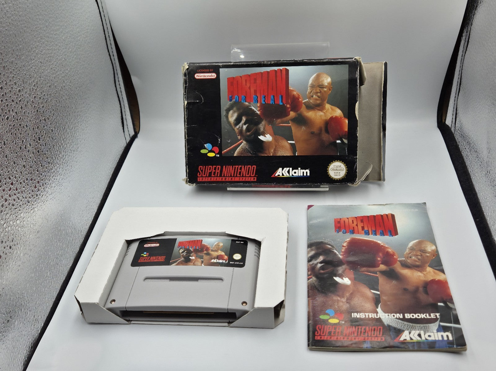 SNES Super Nintendo Spiel Foreman For Real mit OVP und Anleitung EUR