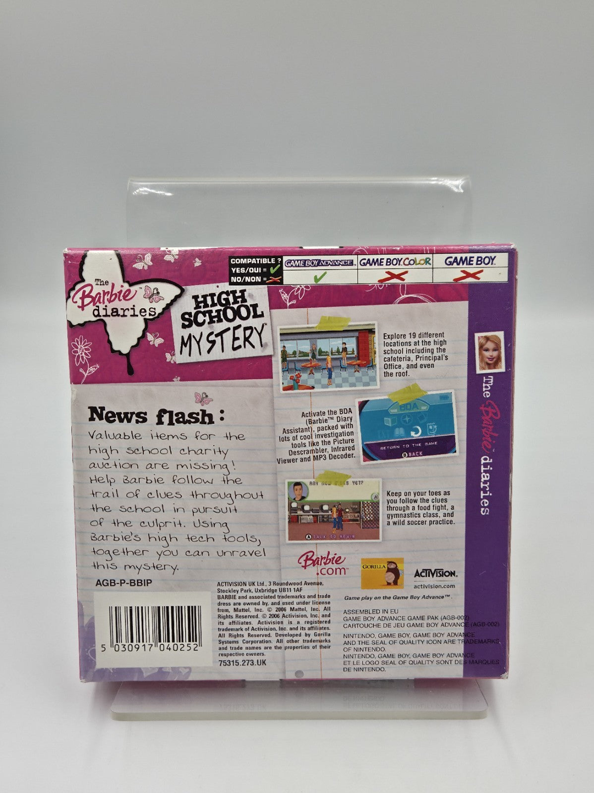 Game Boy Advance Barbie Diaries High School Mystery mit OVP und Anleitung UKV