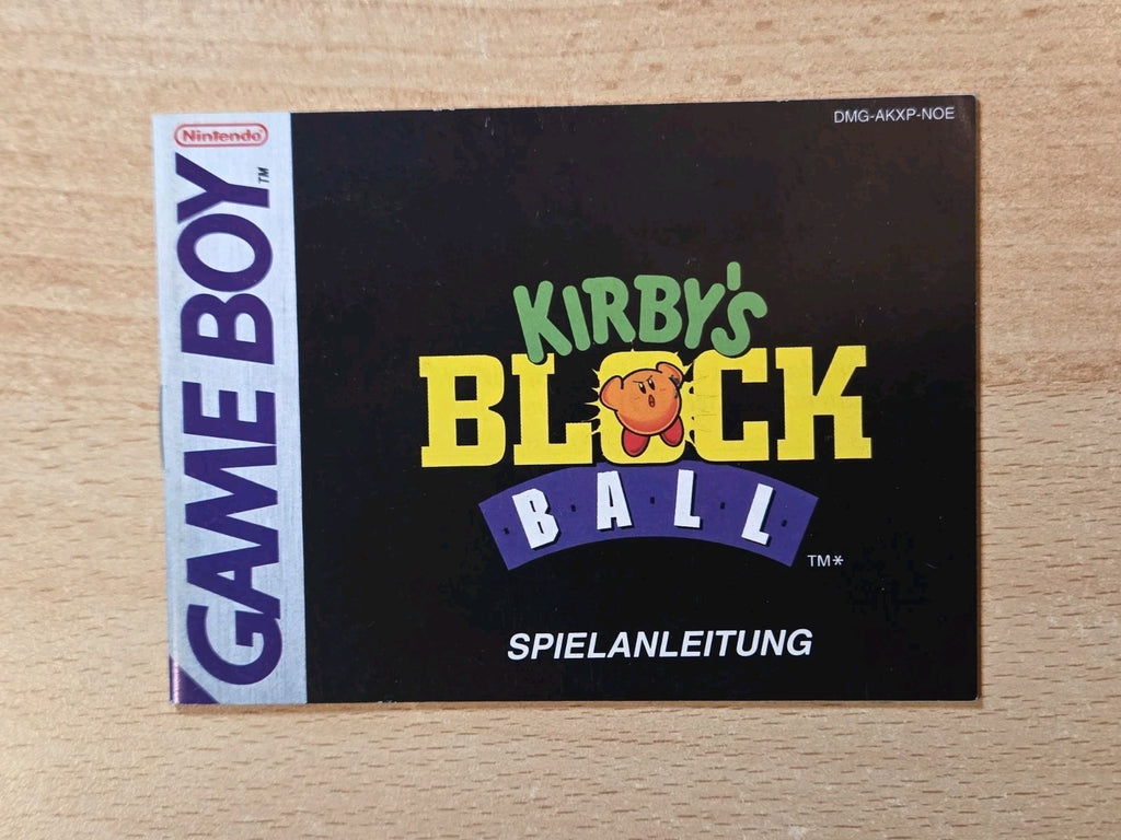 Nintendo Game Boy Classic Kirby's Block Ball Spielanleitung NOE