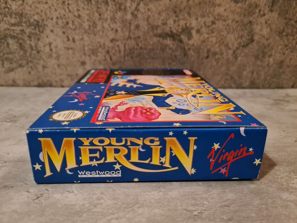 SNES Super Nintendo Young Merlin mit OVP und Anleitung + Players Guide UKV - T-Retro-Games 