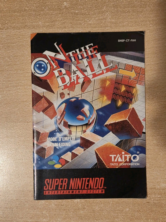 SNES Super Nintendo On The Ball Spielanleitung Instruction Booklet FAH