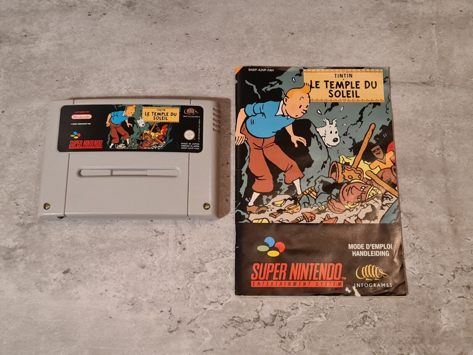 SNES Super Nintendo TinTin Le Temple Du Soleil mit OVP und Anleitung FAH - T-Retro-Games 