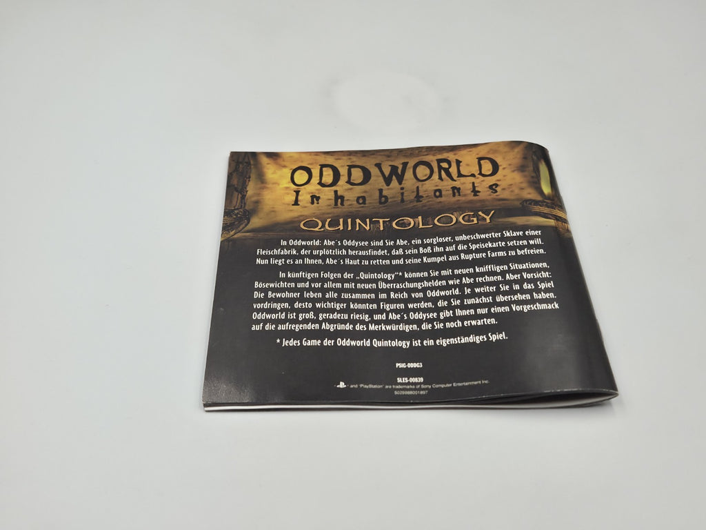 PS1 Playstation 1 Spiel Oddworld Abe's Oddysee mit OVP + Anleitung Deutsch