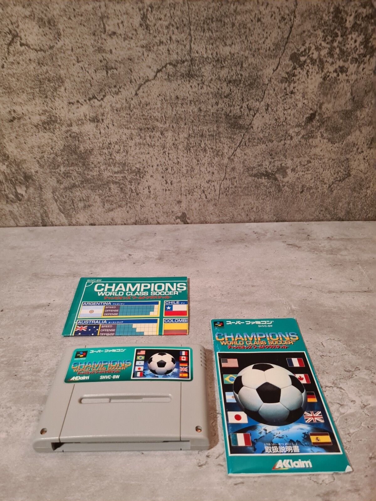 SFC Super Famicom Champions World Class Soccer mit OVP und Anleitung + Poster - T-Retro-Games 