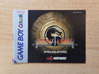 Nintendo Game Boy Color Spielanleitung Mortal Kombat 4 NOE