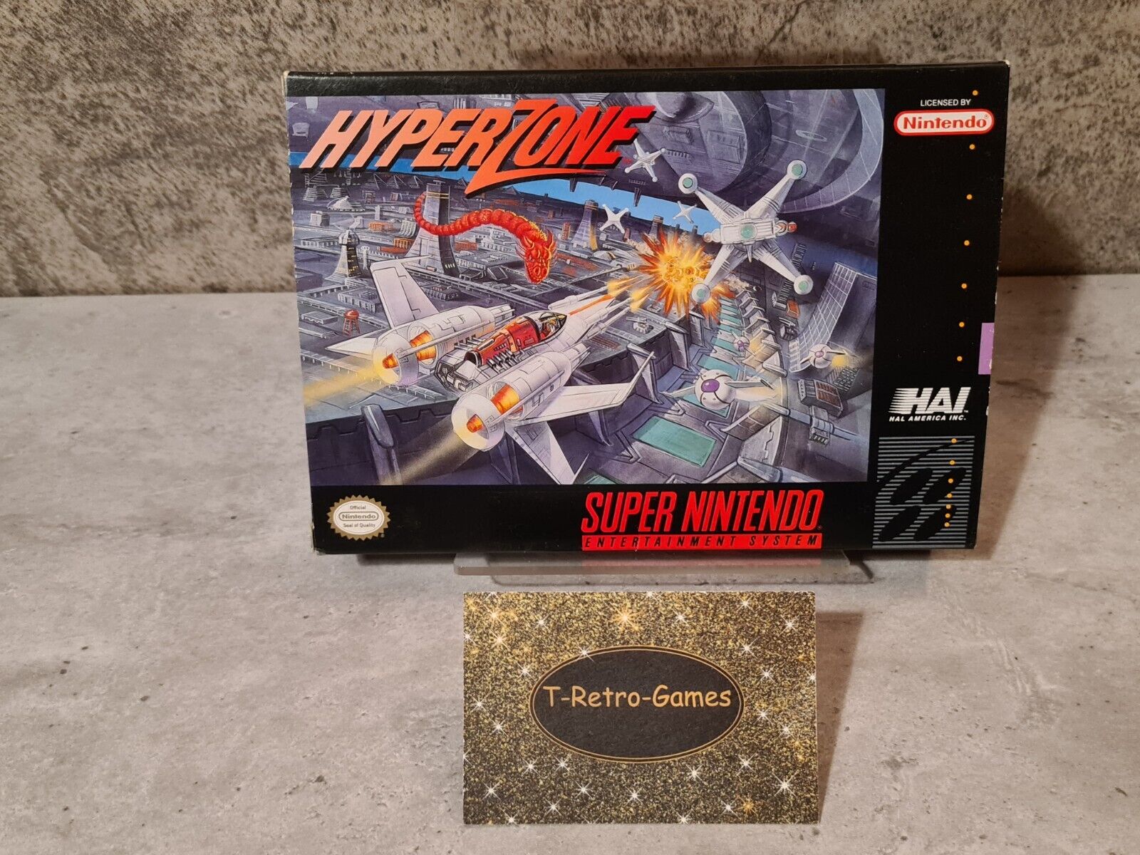 SNES Super Nintendo HyperZone mit OVP und Anleitung NTSC-USA - T-Retro-Games 
