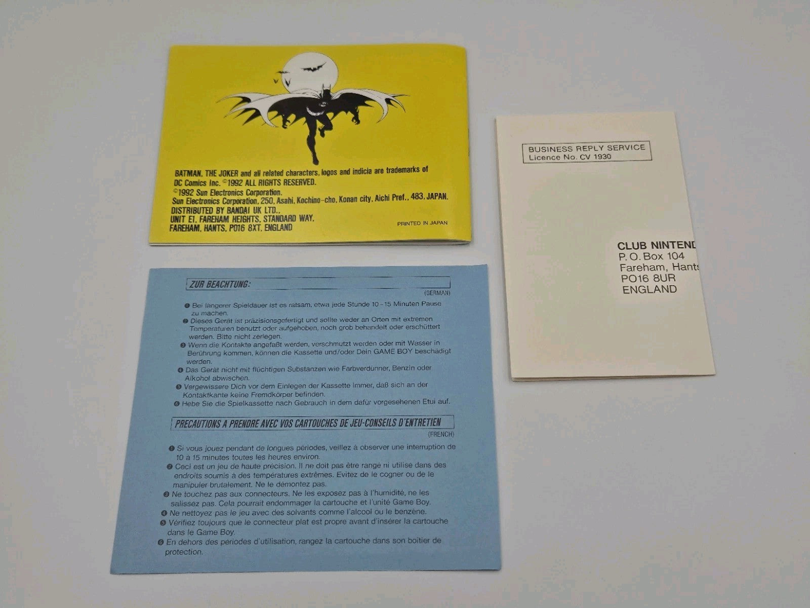 Nintendo Game Boy Classic Batman Return of The Joker mit OVP und Anleitung UKV