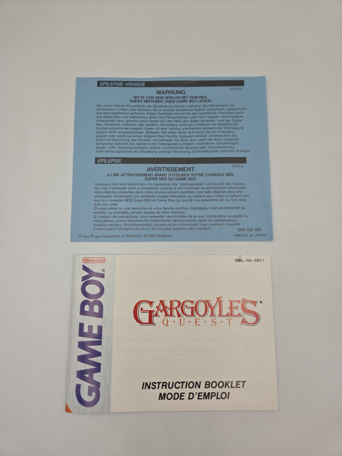 Nintendo Game Boy Classic Spiel Gargoyles Quest mit OVP und Anleitung FAH