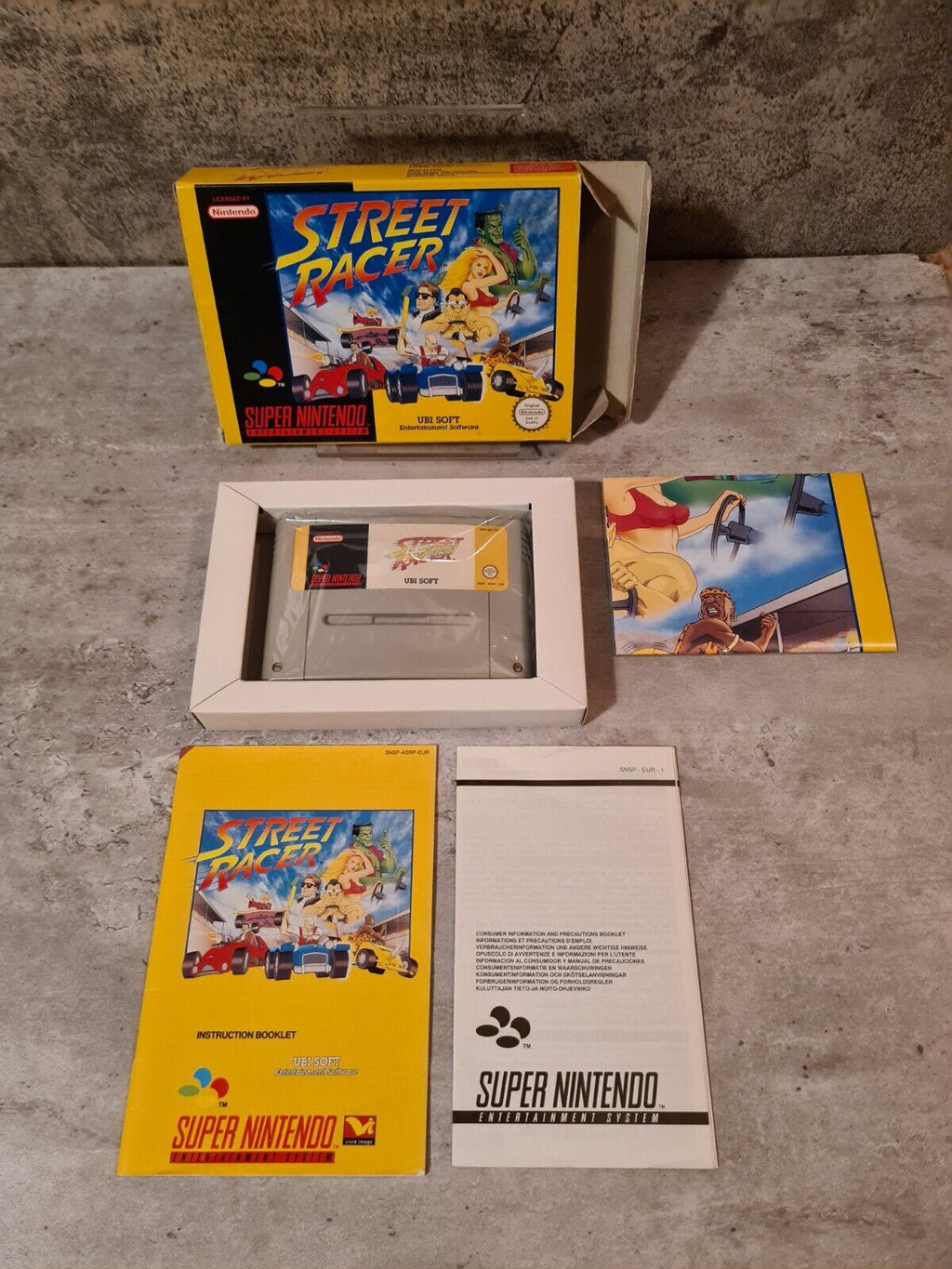 SNES Super Nintendo Street Racer mit OVP und Anleitung + Poster EUR - T-Retro-Games 