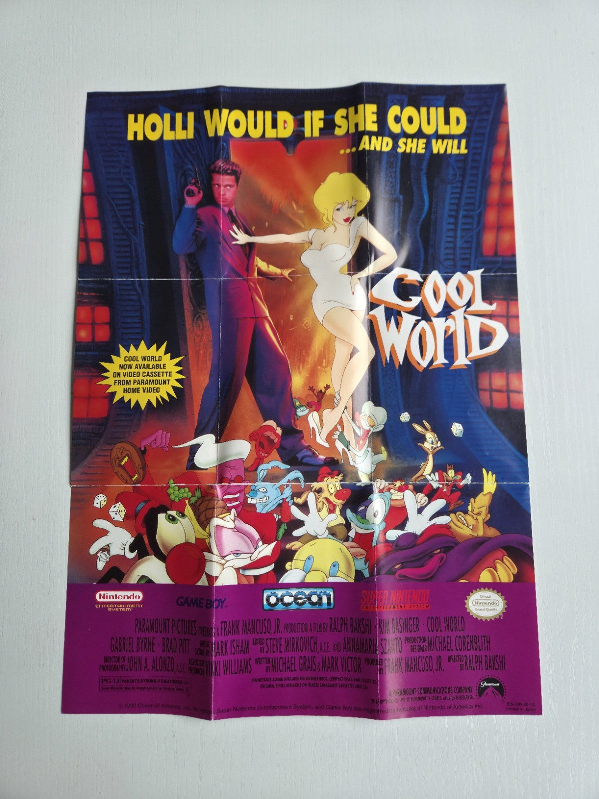 SNES Super Nintendo Cool World Poster Reklame Flyer Insert USA
