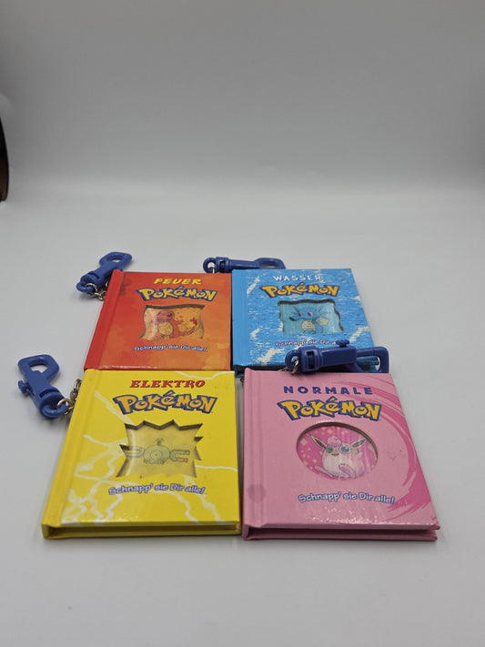 4 Pokemon Mini Bücher Feuer Wasser Elektro Normale Pokemon Nintendo