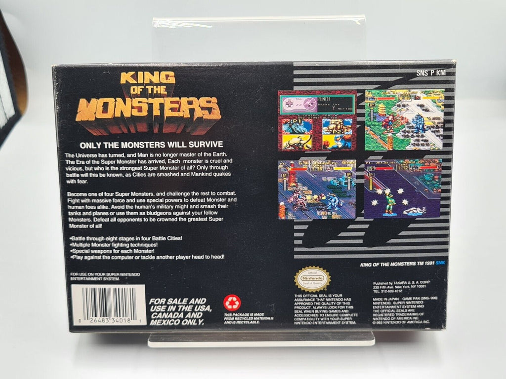 SNES Super Nintendo King Of The Monsters New Old Stock NTSC USA - T-Retro-Games 