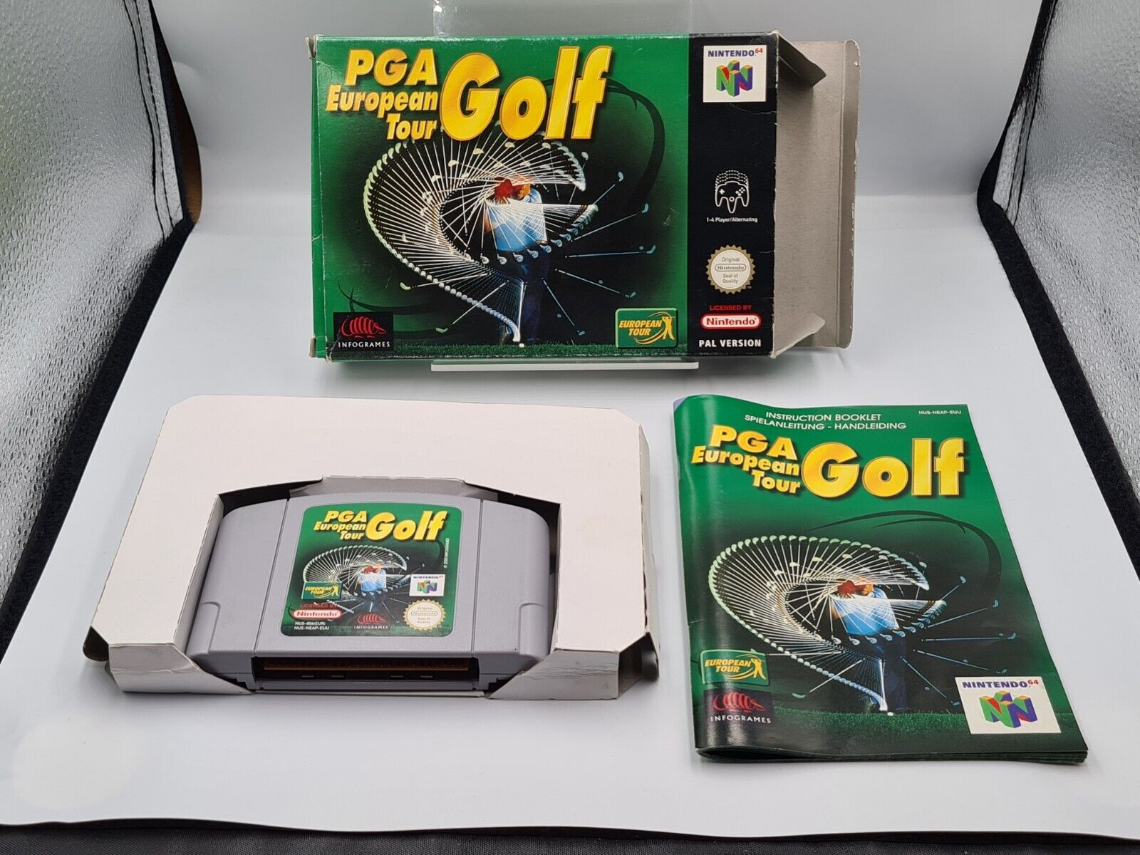 N64 Nintendo 64 PGA European Golf Tour mit OVP und Anleitung EUR - T-Retro-Games 