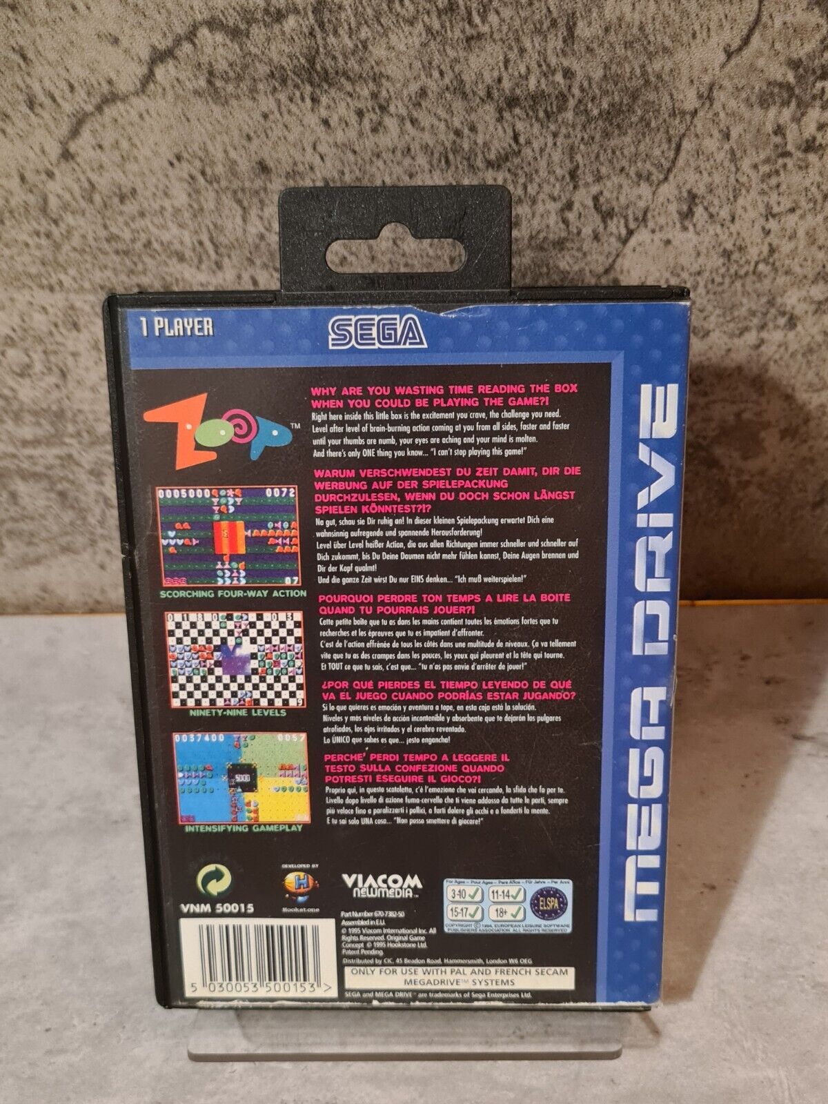 Sega Mega Drive Spiel Zoop mit OVP und Anleitung Multi Language - T-Retro-Games 