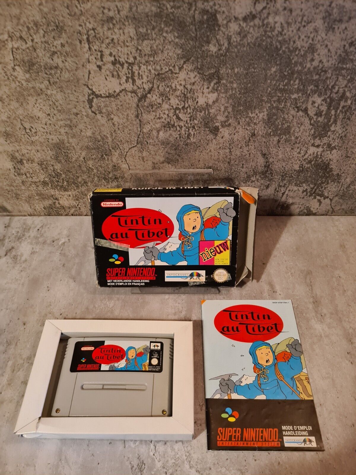 SNES Super Nintendo TinTin au Tibet mit OVP und Anleitung FAH - T-Retro-Games 