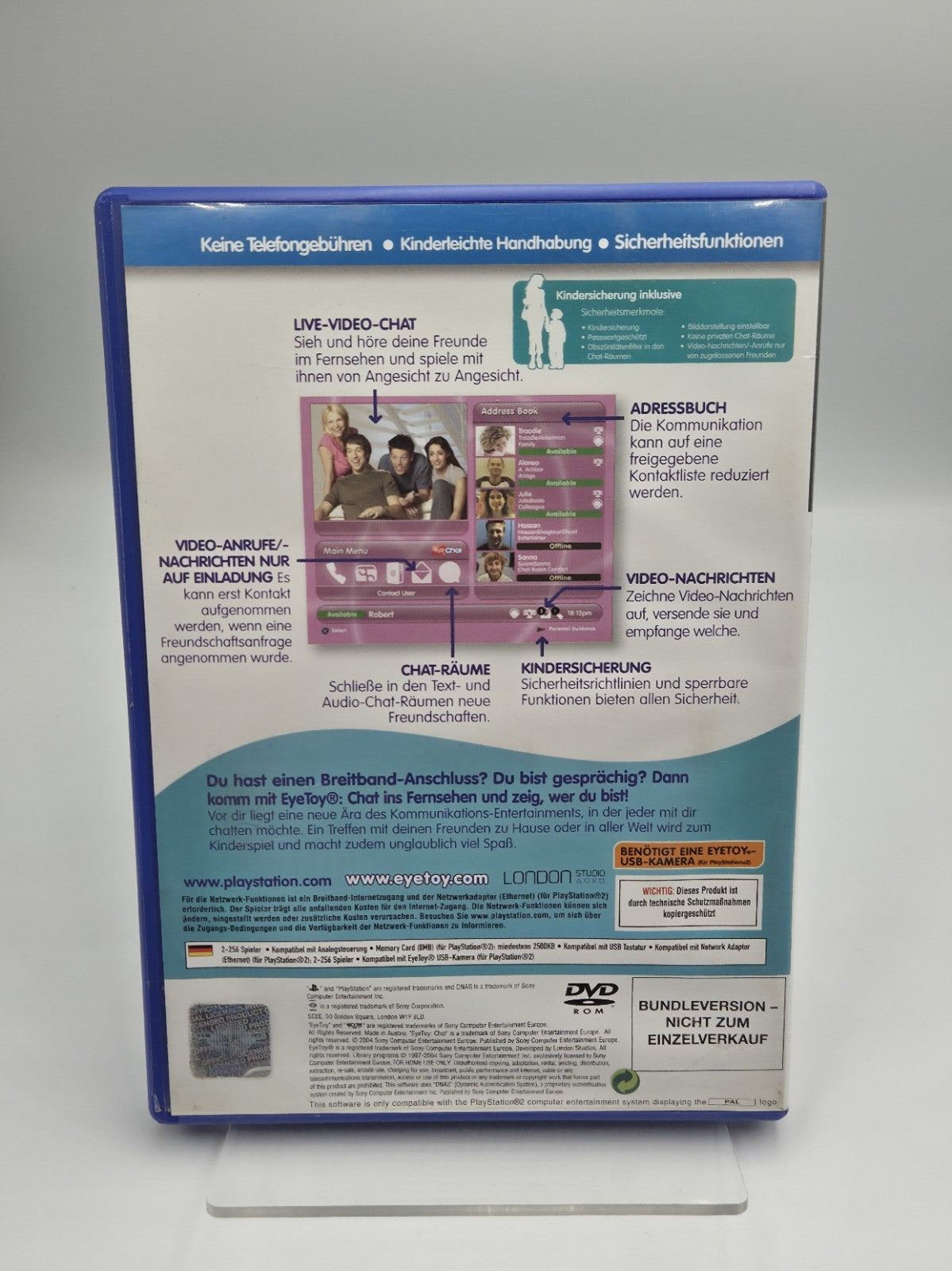 PS2 Playstation 2 Eye Toy Chat mit OVP und Anleitung Deutsch 2 Discs