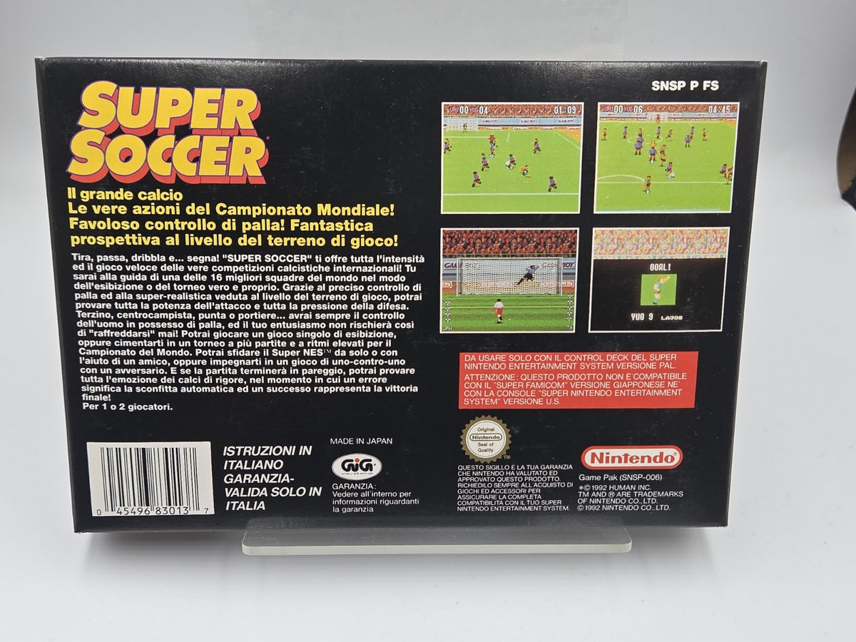 SNES Super Nintendo Super Soccer New Old Stock Neu unbenutzt ITA