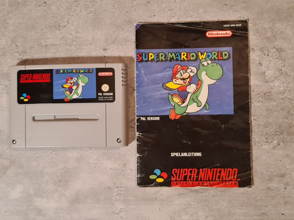 SNES Super Nintendo Super Mario World mit OVP und Anleitung NOE - T-Retro-Games 