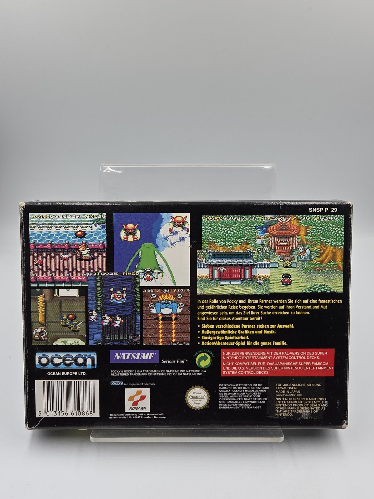 SNES Super Nintendo Pocky & Rocky 2 mit OVP und Anleitung NOE