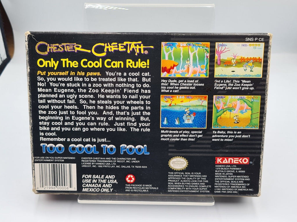 SNES Super Nintendo Chester Cheetah To Cool To Fool mit OVP +Anleitung NTSC USA - T-Retro-Games 