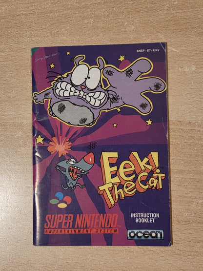SNES Super Nintendo Eek! The Cat Instruction Booklet UKV